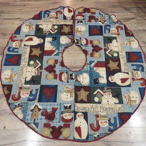 + Mohawk Home Snowman Melt Memories Last Tapestry 50 in Tree Skirt